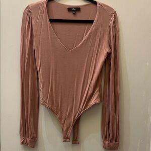 Lulu's Mauve Long Sleeve Bodysuit